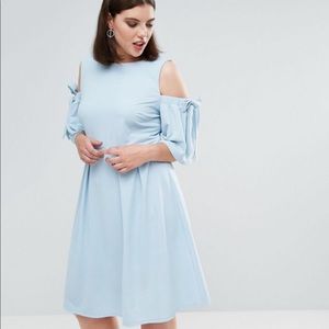 ASOS Skater Dress with Cold Shoulder and Bow